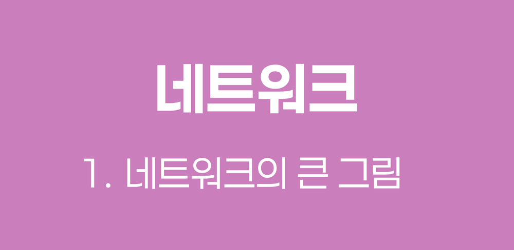 [네트워크] 네트워크의 큰 그림